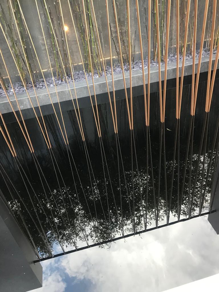 KevinDennisCSG's tweet photo. The @fbd_ie Urban Sanctuary garden is now complete and I am looking forward to seeing you all at @bloominthepark ! Before the kick off tomorrow, here is a little taste of the reflection work in the garden #Bloom2019 https://t.co/9eFWP4v140