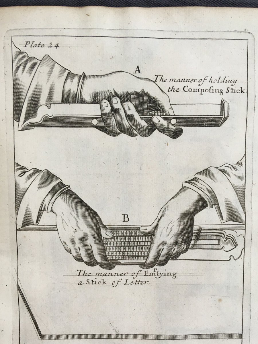 MarshsLibrary's tweet photo. In order to print on an early-modern printing press the compositor had to pick up each metal type (i.e. letter) individually and place it into the #composingstick #earlymodern #printingpress #JosephMoxon https://t.co/QbiT9UEigu