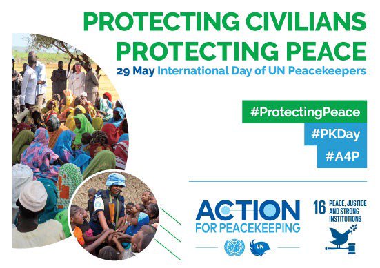 UN_PGA's tweet image. On #PKDay, Let us remind ourselves of @UN peacekeepers’ invaluable contribution to ensuring peace, protecting the world’s most vulnerable, and saving countless lives. Today we salute those who devote their careers to #ProtectingPeace  #A4P. #UN4ALL