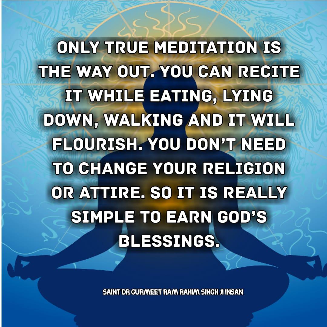 mandeepinsan77's tweet photo. #OneSolutionToEveryProblem @Gurmeetramrahim ji insan says that the best solution to each obstacle is Meditation https://t.co/HPF8iCanbP