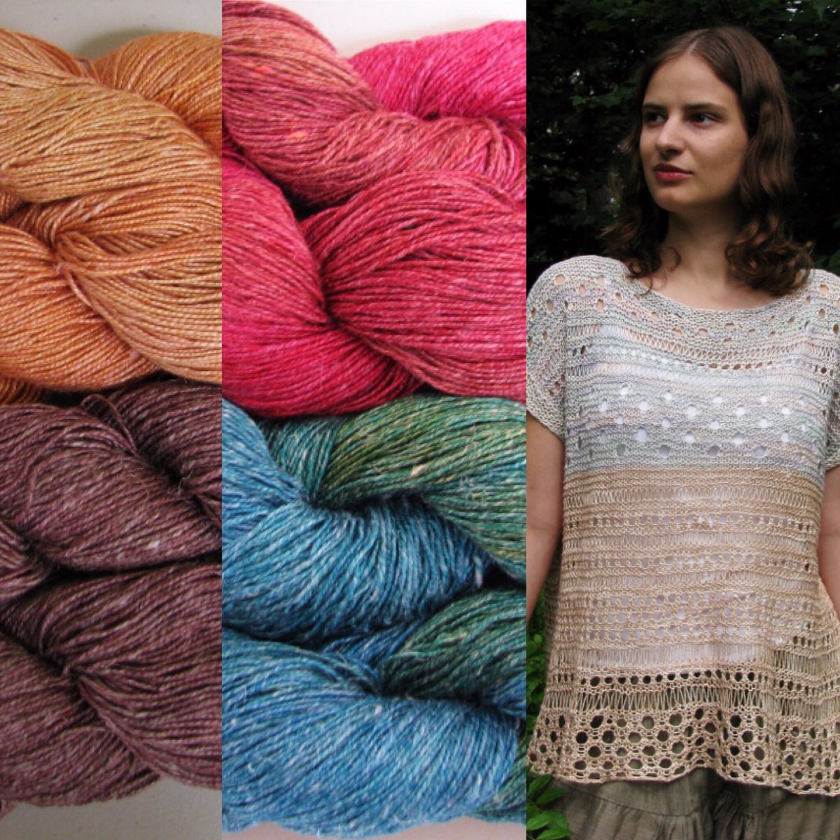 ilga_leja's tweet photo. Some more colour options for the #SandandStoneshell in Flaxen, that luxurious blend of linen and silk by #handmaidenfineyarn. Kits available: https://t.co/DKrjPiJ5m7 #desertseries #ilgaleja #flaxenyarn #handmaidenyarn #laceknitting #knittingwithlinen #yarnkits https://t.co/bJSodmSjFT