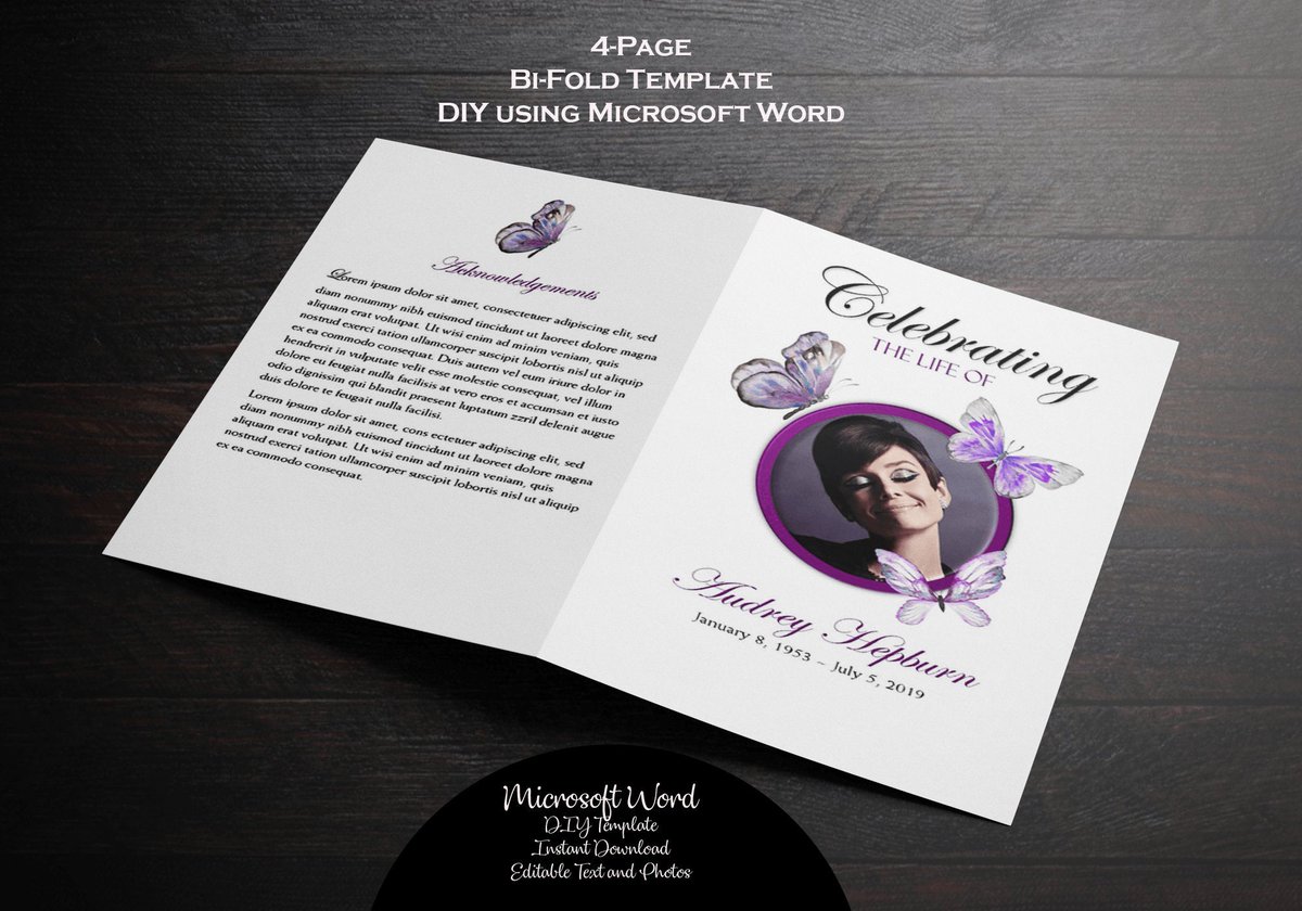 PDDClipArt's tweet image. DIY Printable Memorial Program | Simple Purple Violet Butterflies Printable Funeral Program Template | Memorial Program | MS Word etsy.me/2XeyIrZ #purplebutterfly #simpleprogram #griefmourning #black #programstemplate #funeralprogram #orderofservice