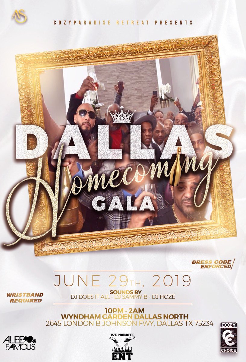 BigTevCEO's tweet photo. We Bringing All ETX To Dallas June 29th - 31st 🚁🚁🚁

#CozyParadise 🎬

Day 1:

Mixer #LinkUpTx 
(Check in/Day Party)

Gala #DallasHomecoming 
(DRESS TO IMPRESS)

Day 2:

Brunch w/ Mimosas 
(FREE BREAKFAST &amp; Mimosas)

Pool Party #BackStroke 
(Celebrity Pool Party) https://t.co/xToewI8MDU