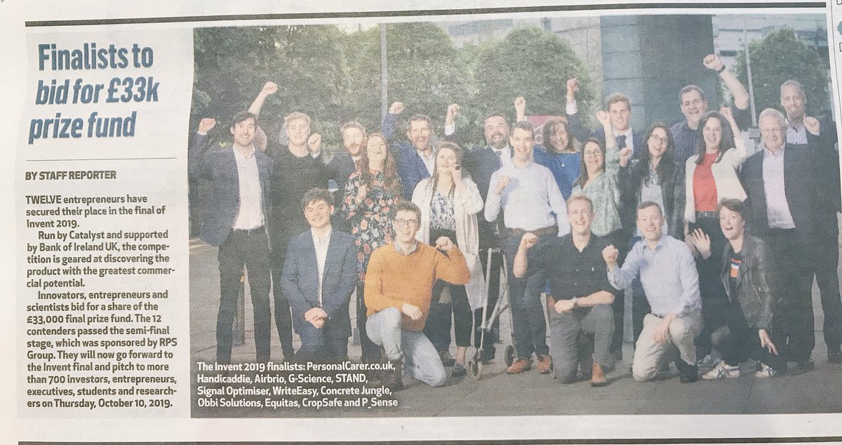 The dream team! Big shout out to <a href="/BelTel_Business/">BelTel Business</a> for covering the 12 Invent finalists today. Looking forward to the final on 10 October. But at this early stage can you guess who the winner might be? 🤔 #Invent2019