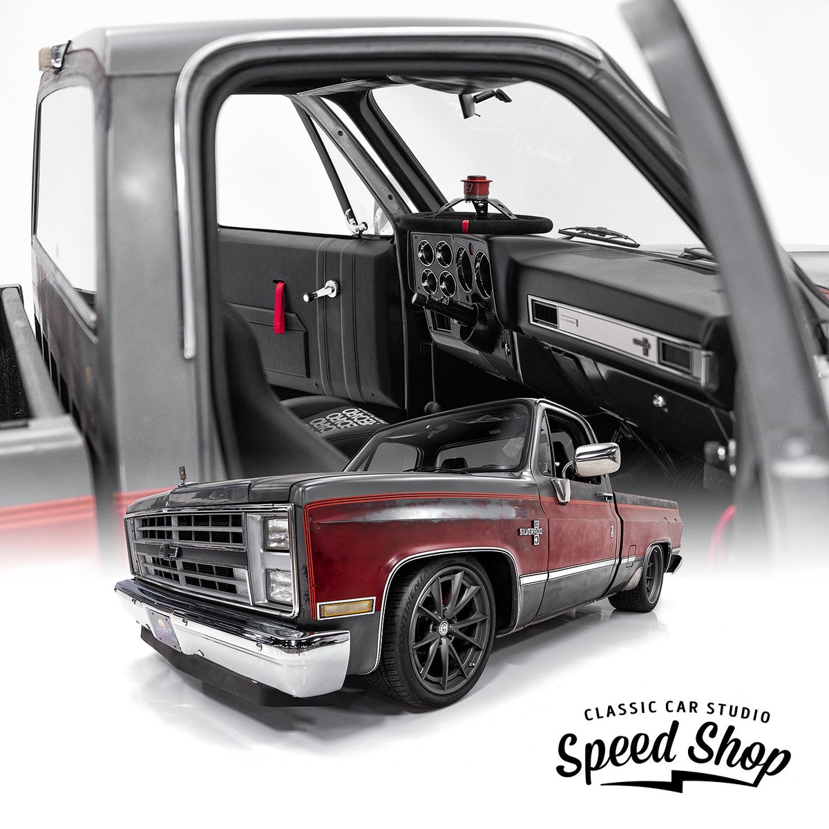 ClassicCarStdio's tweet photo. Our LT4 powered 86 Silverado, aka "Sleeperado".
#ccs #classiccarstudio #speedshop #chevy #Chevrolet #sleeperado #shoptruck https://t.co/3ryIpsNynS