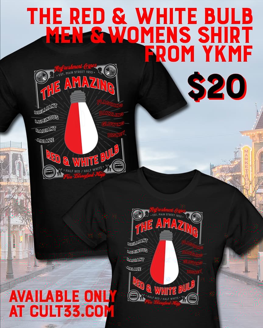 youkilledme1st's tweet photo. Tribute design to the Red & White lightbulb at Refreshment Corner on Main Street USA is now available for presale in black or white, Men and Womens sizes at https://t.co/pL4b0vcqz6! Link in Bio!...
#disneyland #disney #refreshmentcorner #cokecorner #mainstreet #mainstreetusa https://t.co/L3fo0mTmX9