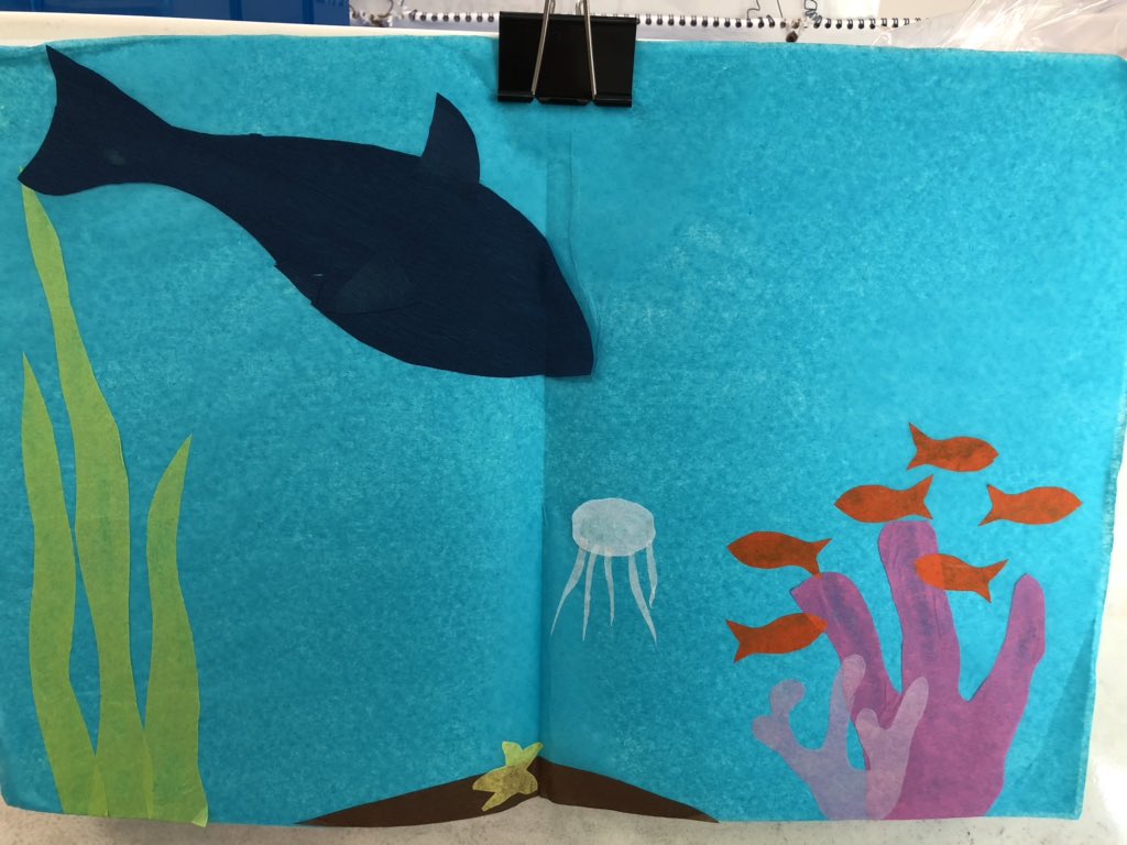 austenlady84's tweet photo. Creating ocean collage art inspired by Eric Carle! @DiggsLatham #DLESFocus #Aplusmagnet https://t.co/TRh1xtGjl4