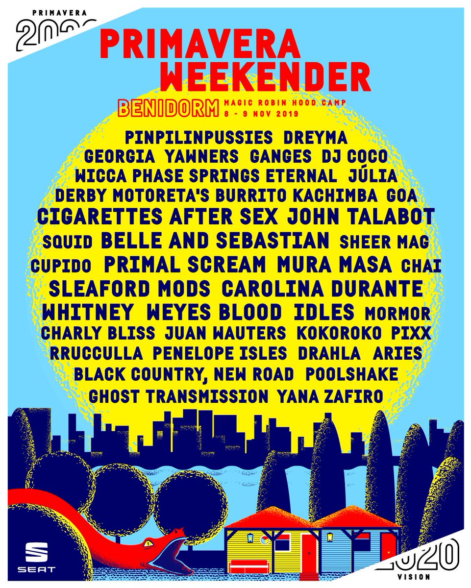Primavera_Sound's tweet photo. Fans, artists and friends all together in one party celebrating Primavera Sound's spirit. More than 30 bands in the first edition of our WEEKENDER. #PS2020Vision https://t.co/TS0LUezDmg