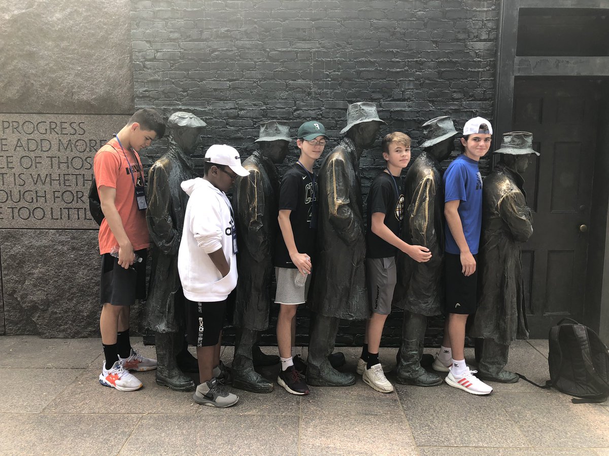 Marshall8A's tweet photo. 8A bus 2 visiting FDR and MLK memorials led by our Tour Guide Dan #mmsdc19 https://t.co/AqL2ZqEAEC