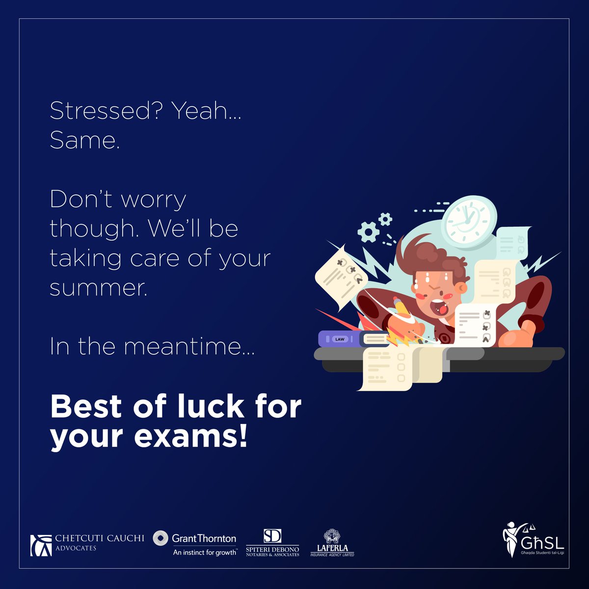 ✍️ Best of luck for all of your all exams!✍️

We intend to keep your summer schedule very hectic indeed, so watch this space!

#WeAreGħSL