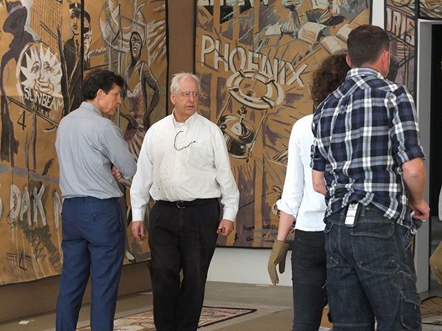 MarianGoodman's tweet image. At work with William Kentridge: Installing "Sophiatown" at the @kunstmuseumbasel | Gegenwart. "A Poem That Is Not Our Own" opens June 8! #KentridgeBasel #Sophiatown #WilliamKentridge #APoemThatIsNotOurOwn #exhibition #kunstmuseumbasel #museenbasel #RG bit.ly/2WisHOU