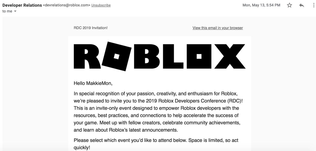 Makkiemon On Twitter Got An Invite To Rdc A While Ago And Purchased My Ticket Didn T Want To Announce It Until I Knew I Could Go I Ll See You Guys At Rdc - how to invite other people to your roblox game creator