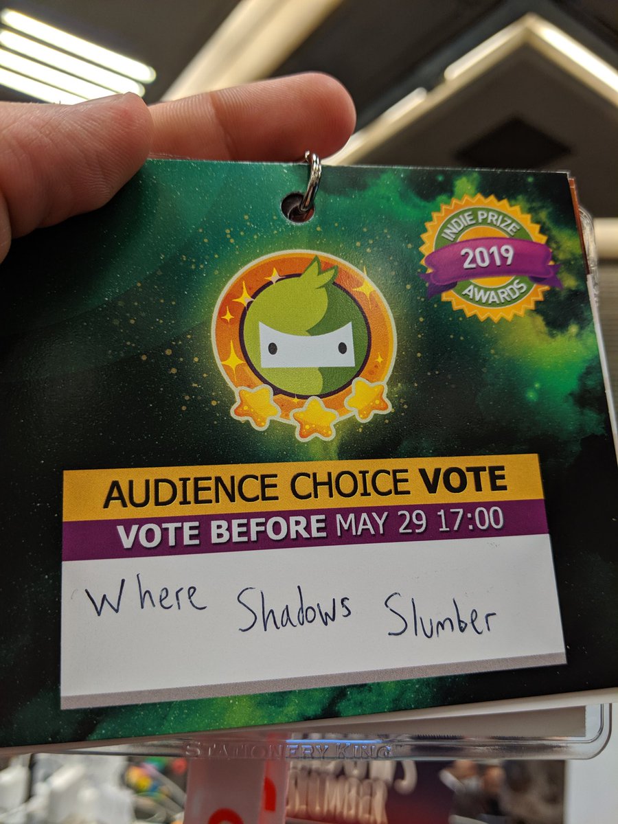 GameRevenant's tweet photo. Voting for the #IndiePrize ends today at 17:00! Don't forget to drop off your cards in the box on the first floor...
...and vote for #WhereShadowsSlumber https://t.co/7SgN0S8oj6