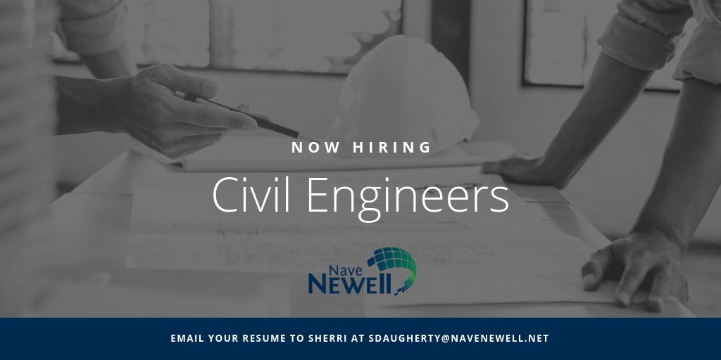 NaveNewell's tweet photo. Now #Hiring!  We have an opening for a #CivilProjectManager and a #CivilProjectEngineer to join our team. Contact Sherri Daugherty at sdaugherty@navenewell.net or visit our website https://t.co/t3JHoiNi8o … … #CivilEngineers #LandDevelopment #Jobs #Engineers #JoinUs https://t.co/8Q8WH5izjh
