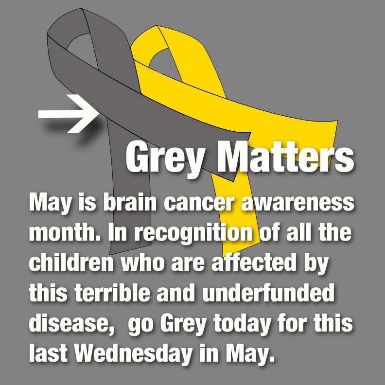 Today is #ChildhoodCancer Awareness Wednesday. May is Brain Cancer Awareness Month <a href="/HappyQuailPress/">Happy Quail</a> @mydandysunshine <a href="/carvotta_wendy/">Wendy Carvotta</a> <a href="/272009Ginger/">Ginger Diamond</a> <a href="/MattieMiracleCF/">MattieMiracleCancerF</a> @KatiePierantozz <a href="/Phalinaphalange/">phalina🐅</a> <a href="/smashingwalnuts/">smashingwalnuts</a> <a href="/erinforever14/">Amanda Jayne Griffin 🎗</a> <a href="/AmandaHaddock/">Amanda Haddock 🧬</a>  <a href="/leezawilllshe/">Lisa (Loehr)Spaulding</a> <a href="/carsonleslie3/">Carson Leslie Foundation #cureMEdullo</a>