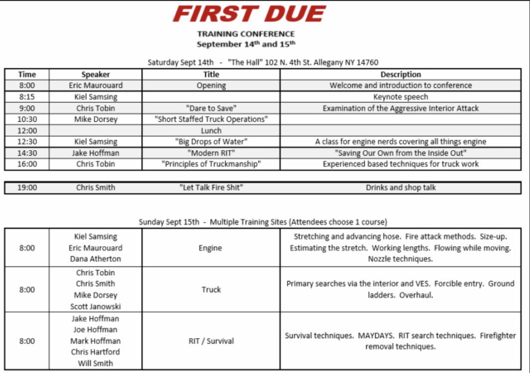 First Due Training Conference Inc. (@due_first) | Twitter