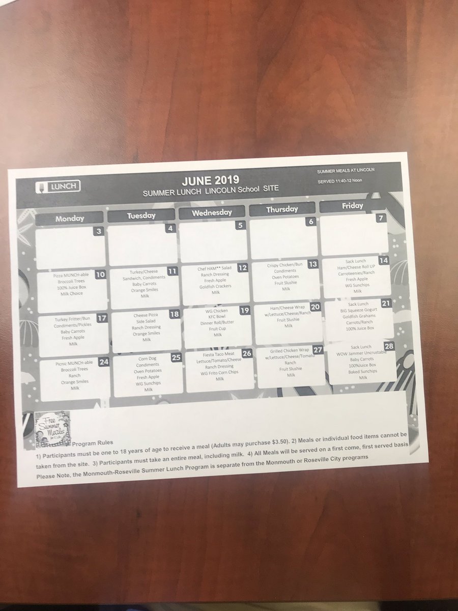 FYI....summer lunch program.