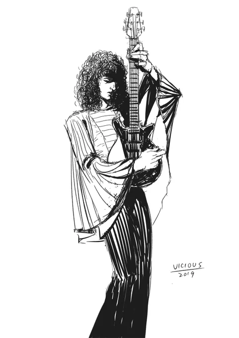 some skeches of #brianmay 
love his hair lol 