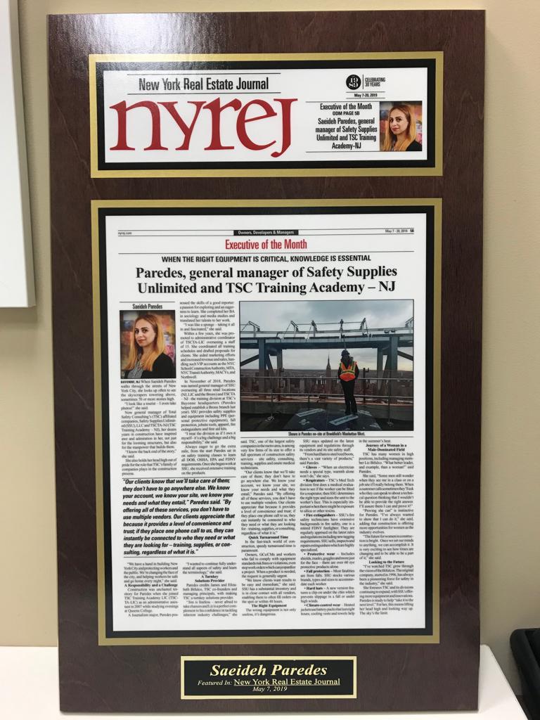 SSU200B's tweet photo. Congratulations to our General Manager, Saeideh Paredes for being named Executive of the Month by the @NYREJ. We are so proud of our team! #SSU #safetysupplies #EOM #executiveofthemonth #NYREJ #construction #safety #consultants #womenpower #womeninconstruction https://t.co/wjxRnMqyle