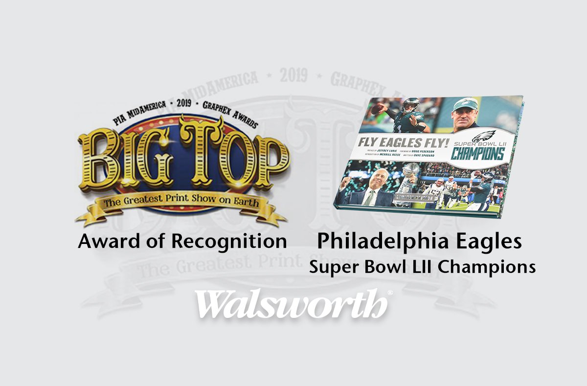WalsworthCo's tweet photo. Congratulations to Luxury Custom Pulishing for your Award of Recognition in hardcover books at the @PIAMidAmerica Graphex Awards. Your commemorative book on the Philadelphia Eagles 2018 Super Bowl victory was amazing!

https://t.co/1WaIscvTSm

#printpowersAmerica https://t.co/t5WYwugAnv