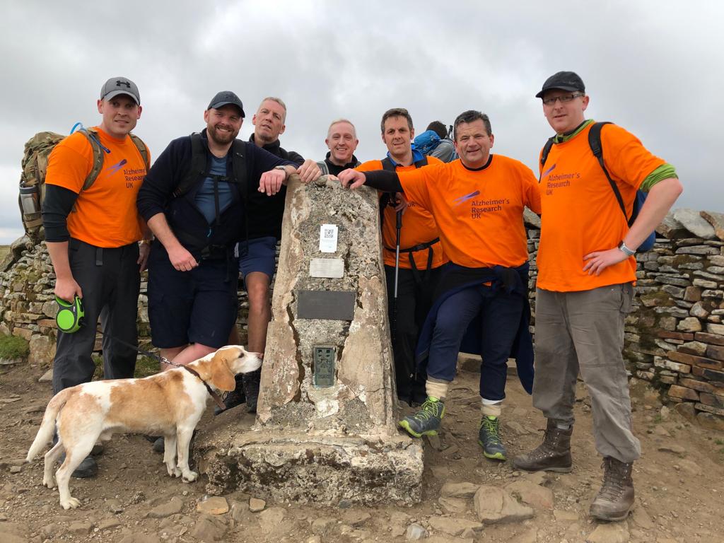 AlzResearchUK's tweet photo. Thank you so much to these intrepid trekkers @IcelandCharity who climbed and conquered the Yorkshire Three Peaks to raise over £1,200 to support research. A great start in the build-up to @IcelandFoods Charity Week! 🍊 https://t.co/G1kO3PeNCq