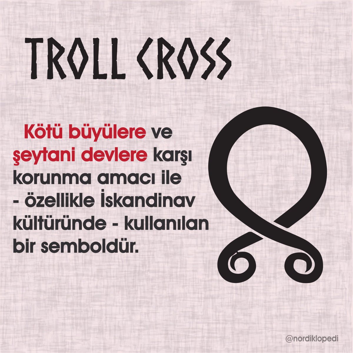 nordiklopedi's tweet photo. Troll cross (Trollkross) kötü büyüye karşı korunmak amacıyla kullanılan bir semboldür. Özellikle İskandinav mitolojisinde karşılaştığımız bu sembol kötücül devlerin vereceği yıkıma karşı da korunma sağlayan bir sembol olarak kullanılıyordu. #trollcross #viking #norse #mythology https://t.co/ihj7KLvXDV