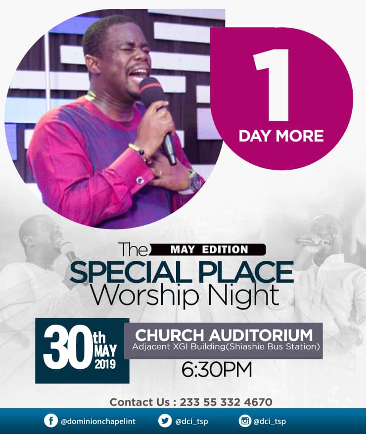 dci_tsp's tweet photo. Here we go, just a day  away to what promises to be a night of intimate praise &amp; spirit filled worship with award winning @jmettle&amp; @pastorisaiahfosukwakyejnr.
You don't want to miss,come along with a love one!
#Thespecialworshipnight
#Mayedition#Ouryearofglory
#Thespecialplace https://t.co/nU4EoDgeg3