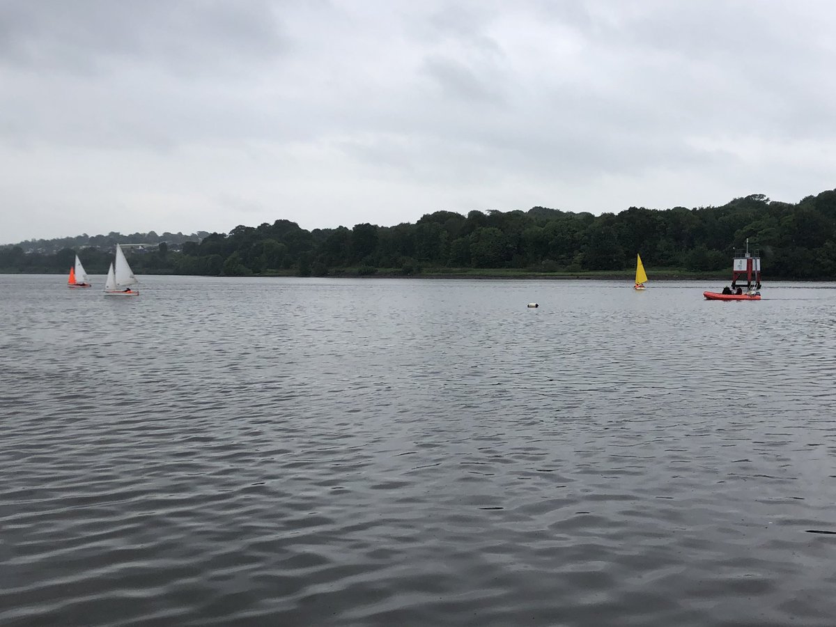 Rain not dampening spirits <a href="/FoylePort/">Foyle Port</a> marina #Derry for #NWCollegesRegatta 2019 Cara and Natasha from @mynwrc through to final so far