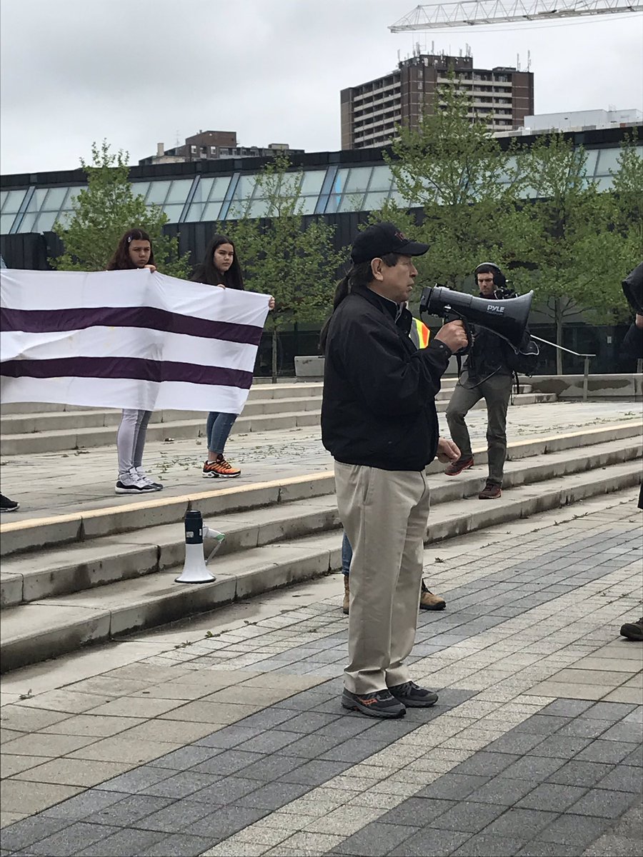 ChiefsofOntario's tweet photo. “They’re trying to tell us how to live our lives and that was never the intent of the treaty making process.” says Deputy Grand Chief Gord Peters at the #StopTheFramework Rally in Toronto https://t.co/TYwzqLbZQy