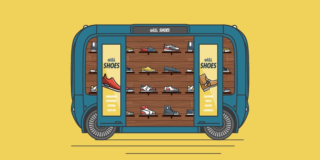 localmotors's tweet image. Imagine this: Shoes on demand! With #Olli, it's possible. #BuyTheShoes 👟 👞 👢 👠