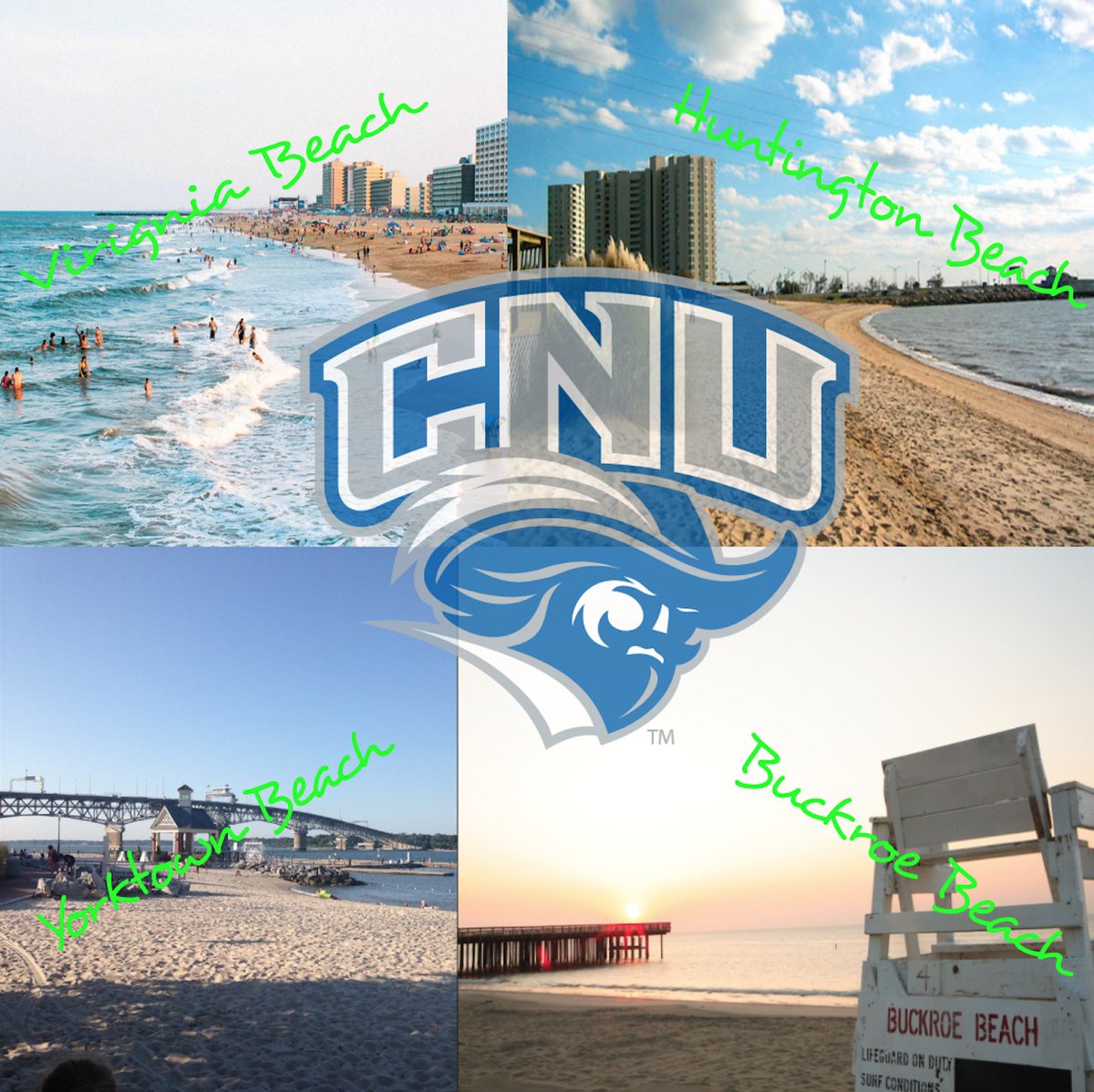 cnuwbb's tweet photo. Did you know that CNU is located near the beach? Okay not just one beach but many beaches!!! Perfect for a quick study break, a nice workout, or a day trip off campus. Some of the private beaches are less than 5 minutes away! #LocationIsKey #DayTripπ #SaltLife https://t.co/h7yBqh3Oac