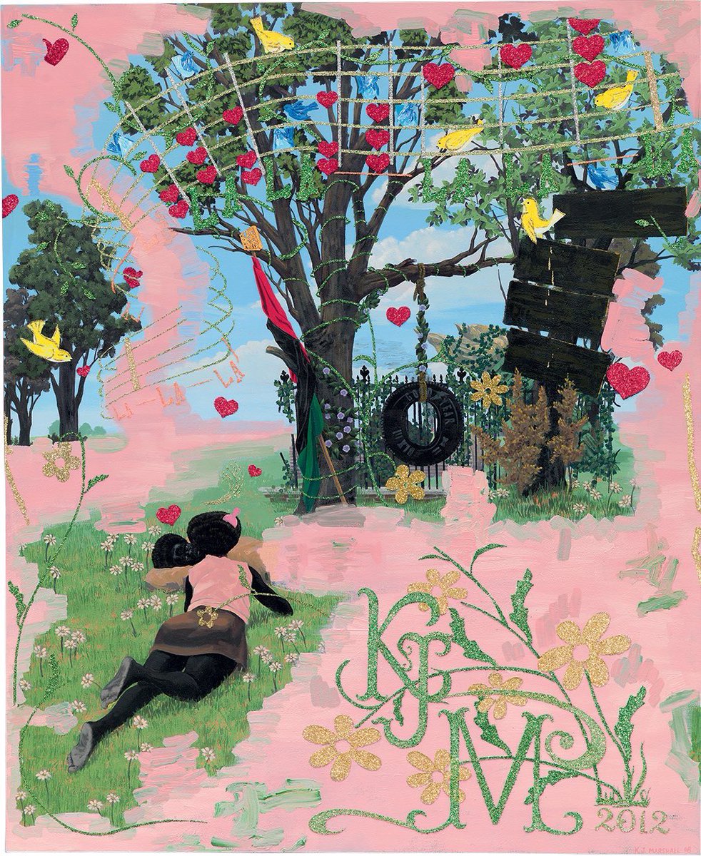 1st up is Kerry James Marshall. His work captures the black experience in such a beautiful, slightly abstract, way.  @seanbeauford did a wonderful thread mashing up Jay-Z lyrics with KJM’s artwork that really embodies the spirit his work. Enjoy it here:  https://twitter.com/seanbeauford/status/1127321072049840128?s=21