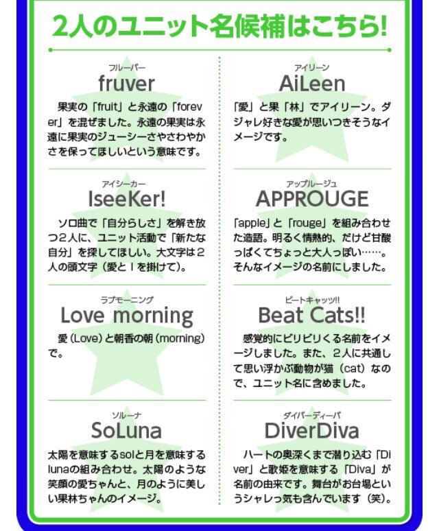 電撃g S Magazine編集部 ラブライブ 虹ヶ咲学園スクールアイドル同好会 応募していただいたユニット名を発表いたします T Co Zlwpvzyjax Lovelive