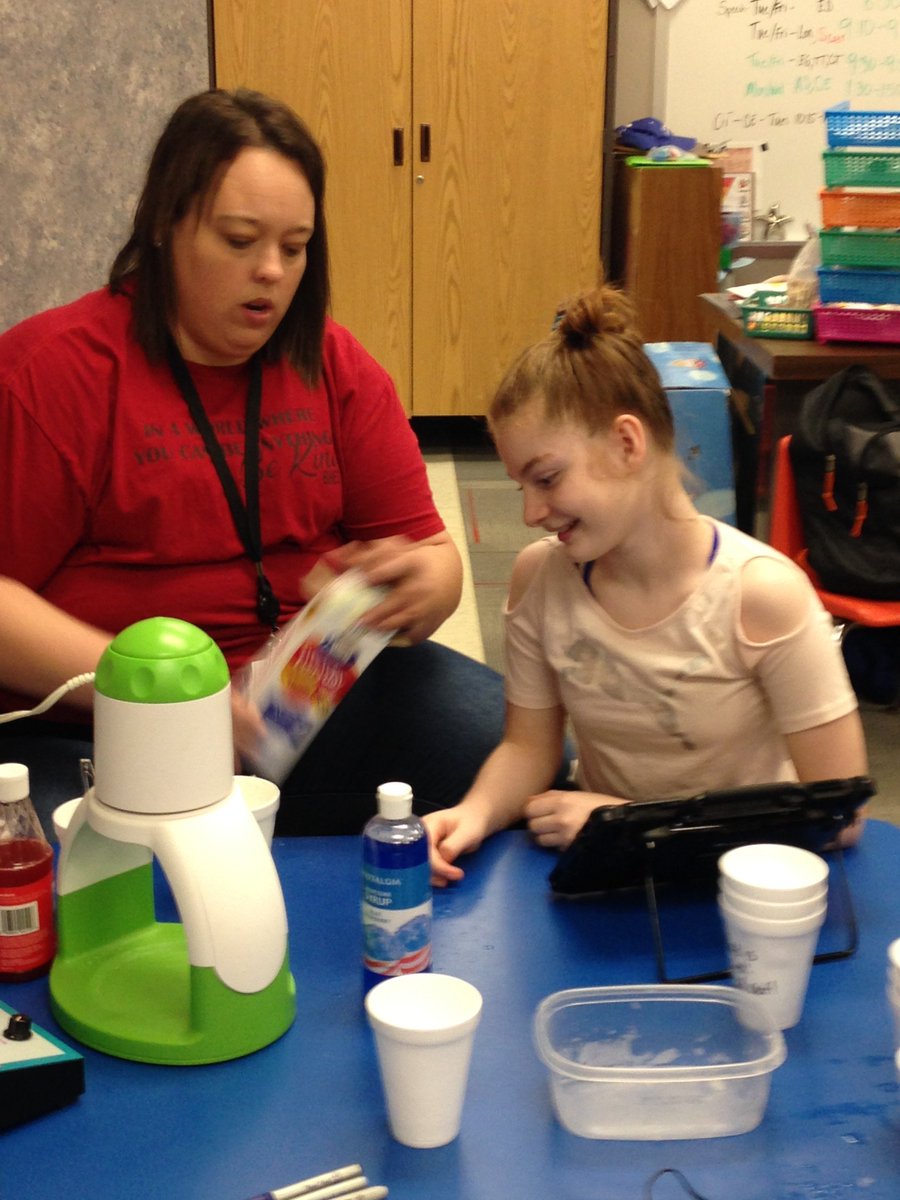 asheetsroom14's tweet photo. It's Kind Is Cool Wednesday! Making snow cones to help everyone chill out! #bhespowerup #kindiscool https://t.co/Zpn3XPxSgl