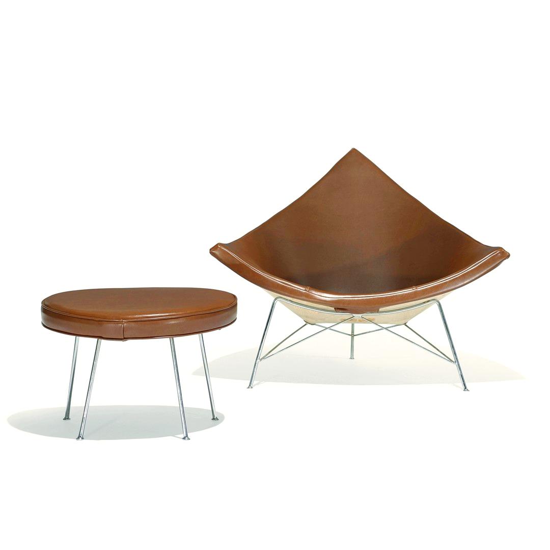 JuMuJulie's tweet photo. In 1955, George Nelson set out to design a chair that allowed for comfort as well as freedom of movement. Shaped like a chunk of coconut, his Coconut chair featured a thick piece of upholstered foam cradled within a cupped base and perched on three thin stainless steel legs. https://t.co/Kgn3Zf8x4V