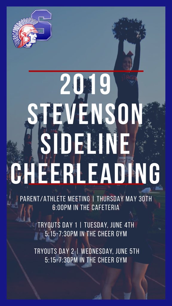 SHStevensonJV's tweet photo. 2019 Sideline TryOuts Information! 💙❤️ https://t.co/lr4aOLAhqQ