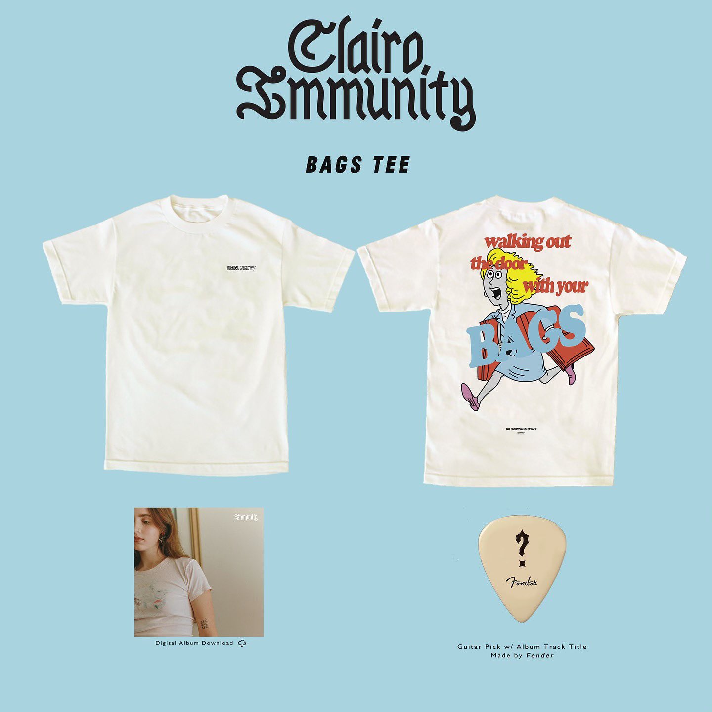 claire cottrill en Twitter: "bags/immunity merch now available on  https://t.co/5xJHntIFOL, couple of bundles feat the digital download of the  album on August 2nd, t shirt, and 2 guitar picks. the guitar picks