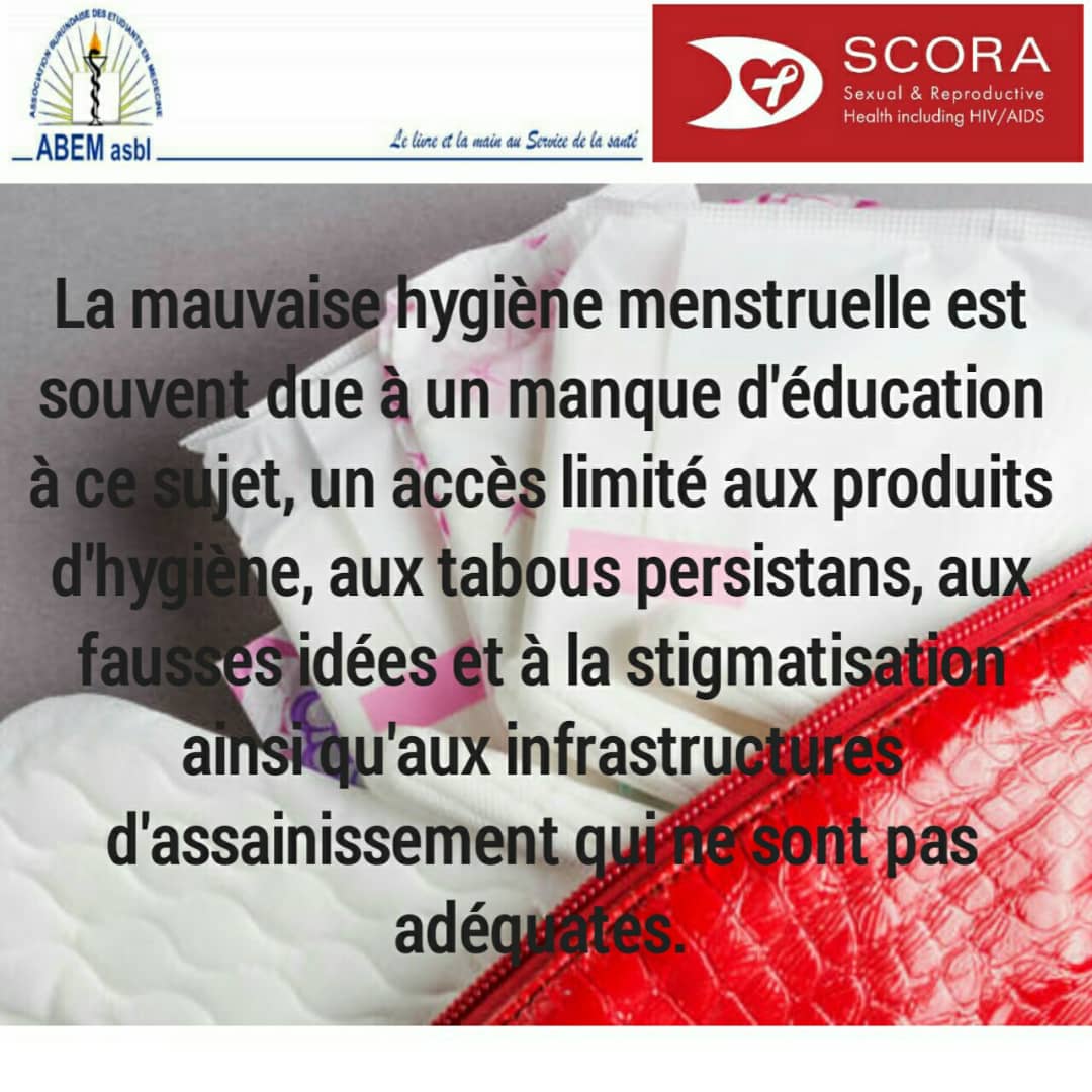 abem_burundi's tweet photo. Did you know young girls and women still have a limited access to menstrual hygiene products? Did you know the lack of education on #MenstrualHygiene can be caused by taboos?
Let's break the silence. #MenstrualHygieneManagement for a better health. 

#MHDay2019 #ABEM #SCORA https://t.co/2Cpsk7h4hx