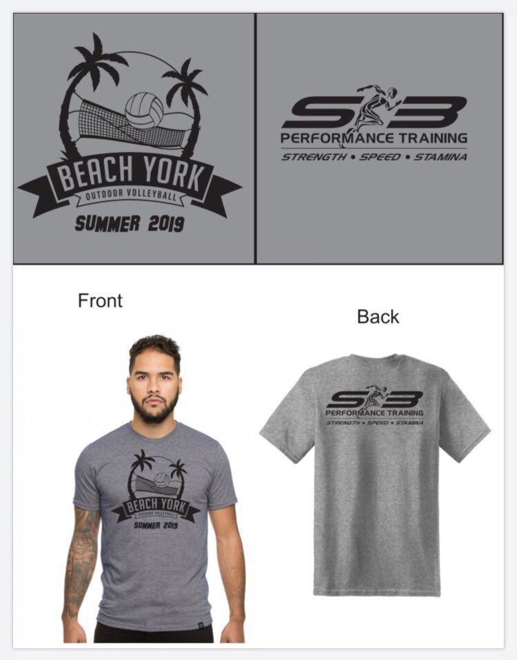 beachyorkvolley's tweet photo. The BYOV Summer 2019 shirts are in!!  Register for camp at https://t.co/DaR59ioIc0 before May 31st to get yours for FREE! Can’t wait to see ya on the beach🌴 https://t.co/AgmnVHo0T8