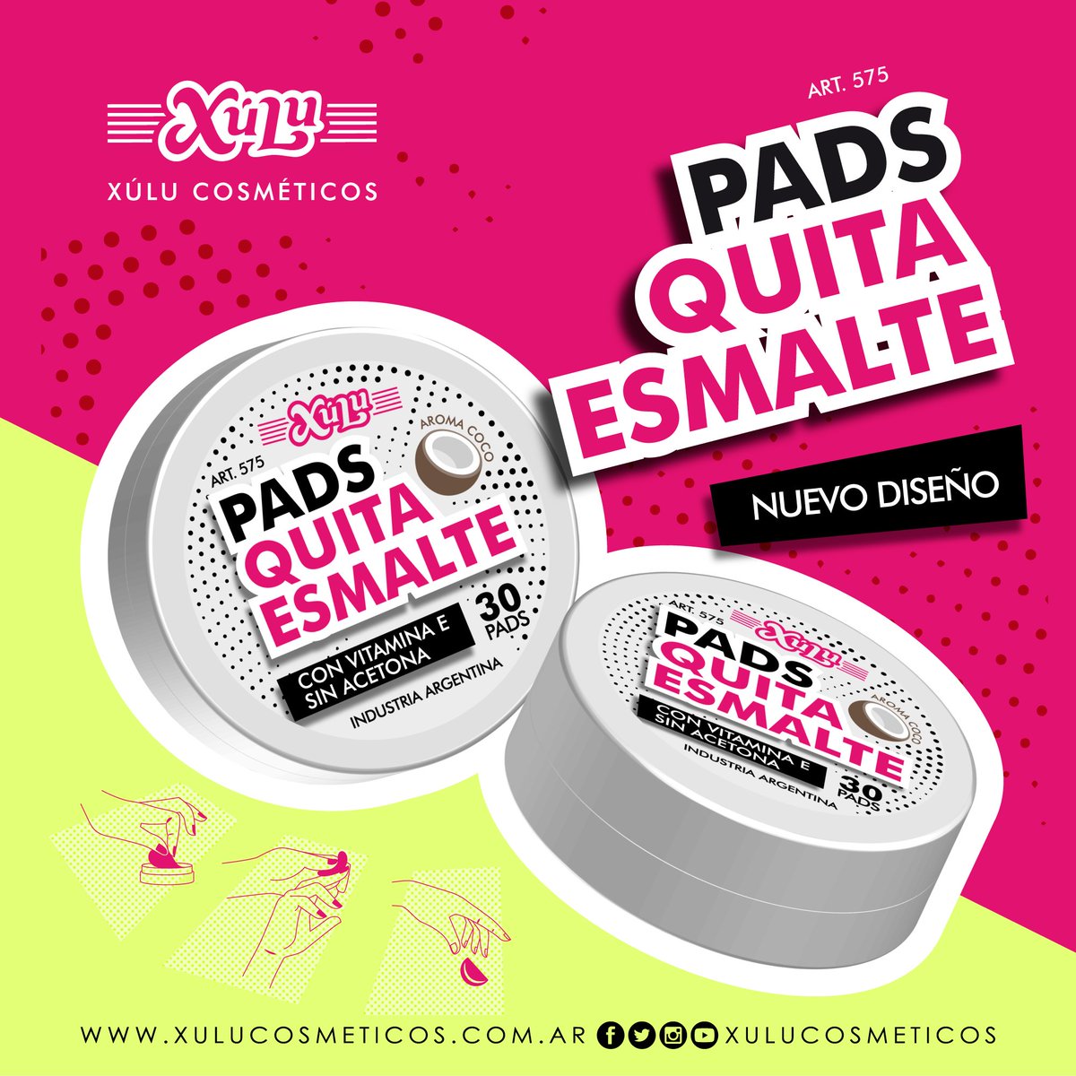 cytnetarg's tweet image. Pads Quita Esmaltes con nuevo diseño de Xúlu Cosméticos! 💅 Con vitamina E y sin acetona! 😱
#Xúlu #Xulucosmeticos #CyTnet #nails #nailart #nailsofinstagram #u #beauty #manicure
