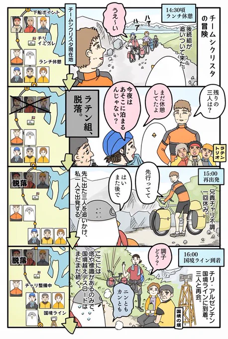 チャリ旅漫画6話の⑤と⑥です。ゴミ袋バッグは流石に持たなかったそうですが、そのガッツは買いたいと思います。 