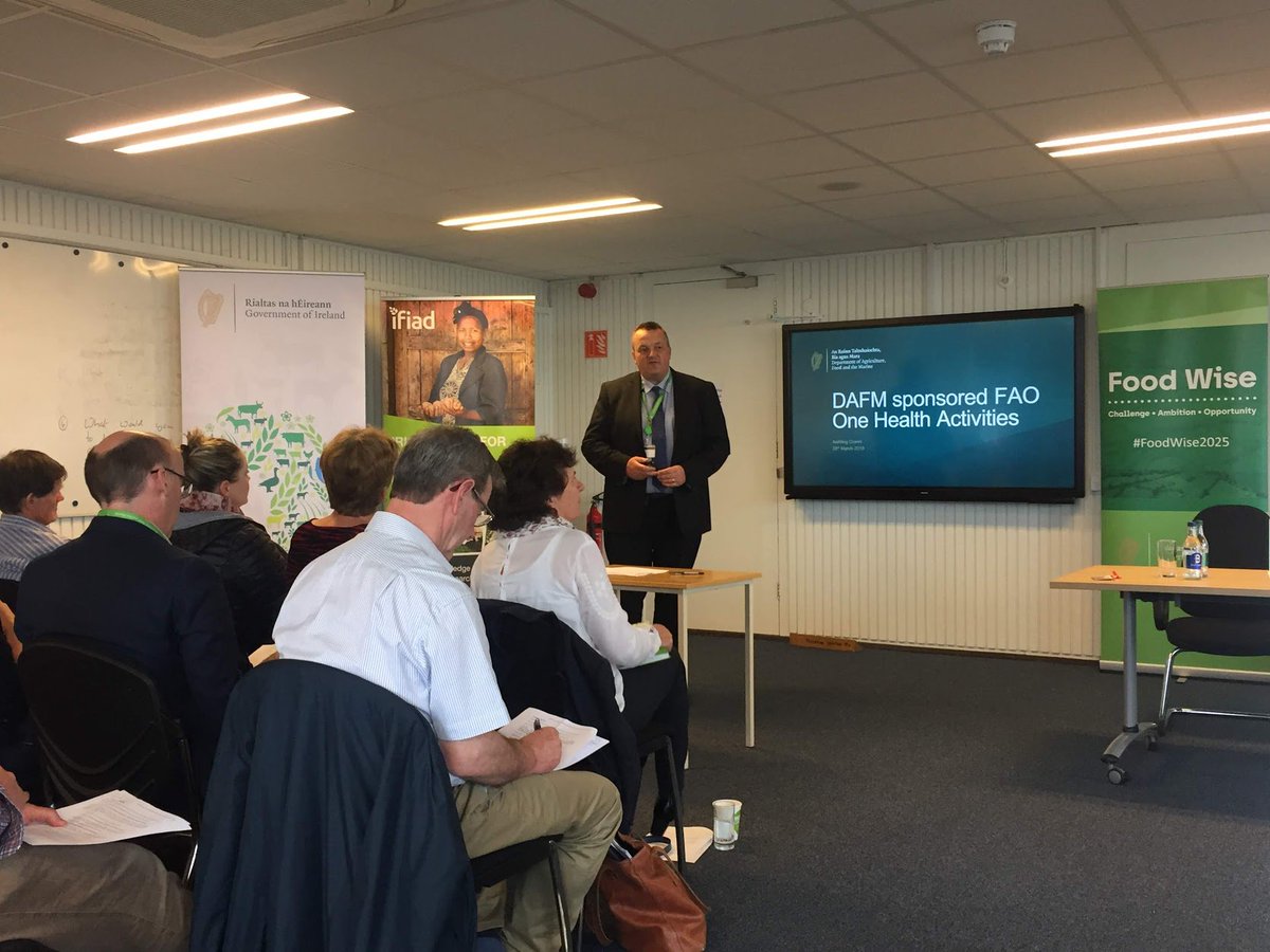 IFIAD_IRELAND's tweet photo. Harry O’Crowley gives great overview of DAFM sponsored #OneHealth activities with @FAO at yesterday’s #IFIAD Working Groups Workshop in @agriculture_ie Kildare Street, Dublin @Irish_Aid https://t.co/5MvGI36nwv
