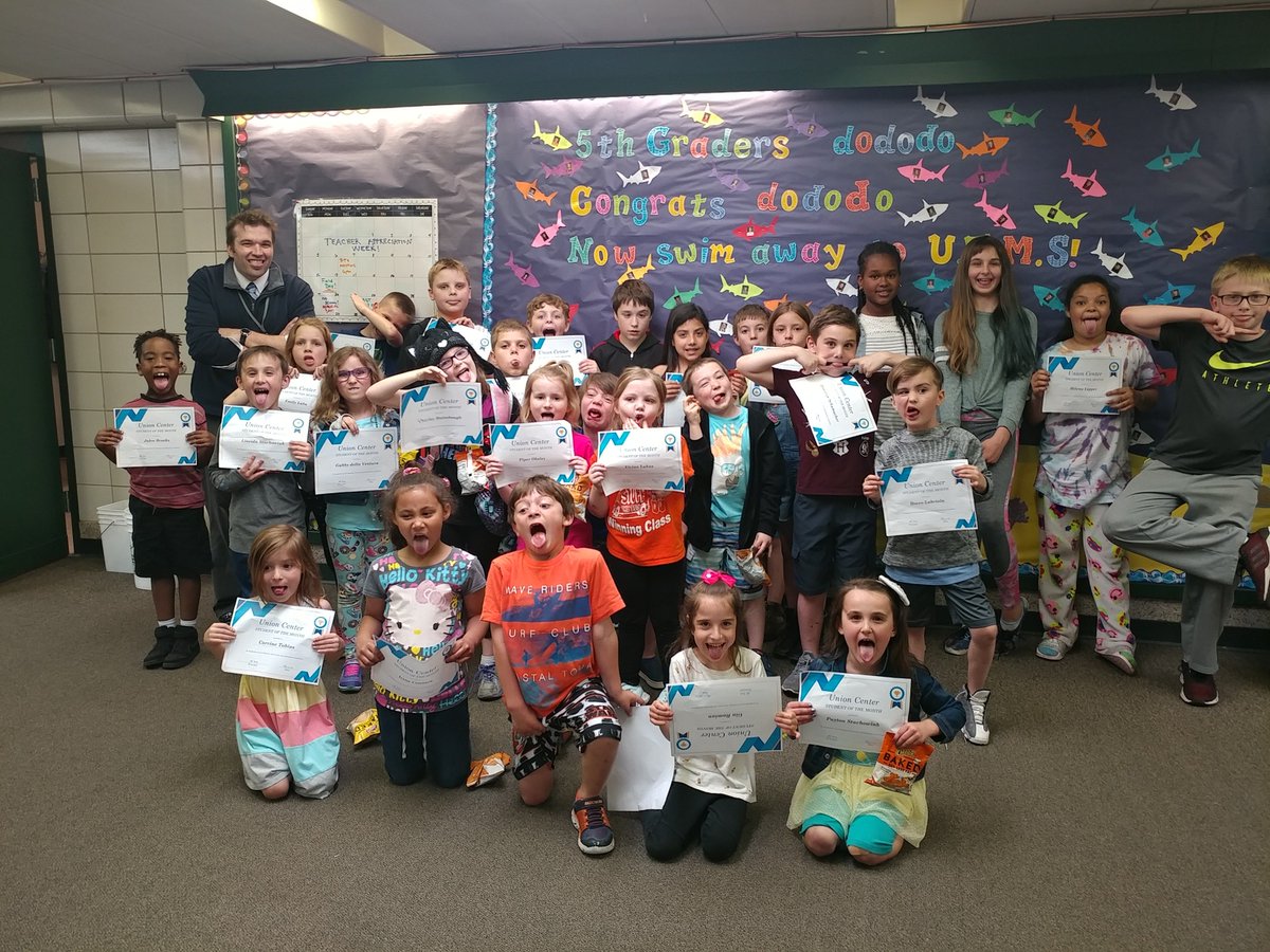 unioncenterelem's tweet photo. Our UCE May Students of the Month are ready for summer! They have filled our building with kindness, and now it's time to take it out to the community! @UnionTwpSchools #ucepride https://t.co/K5CTAsW08d