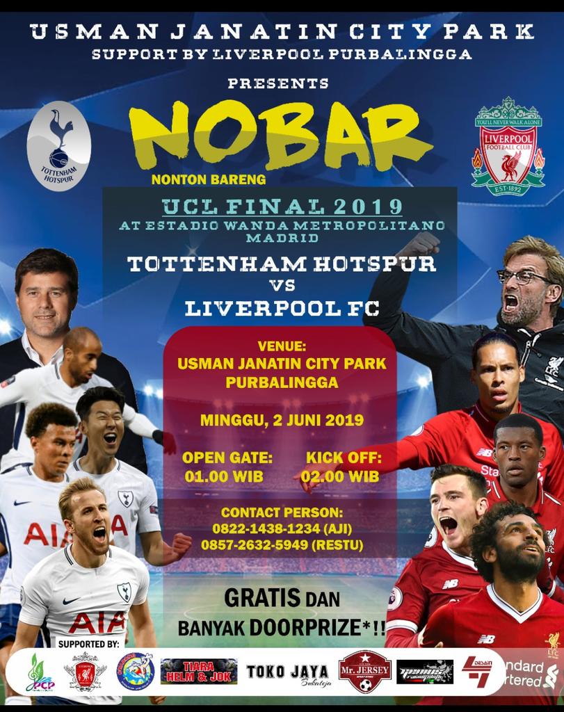 Yang nungguin info Nobar Final UCL
Tempat di Taman Kota Usman Djanatin mulai jam 01.00 wib, GRATISSSS dan banyak DOORPRIZE menarik, Ramaikan Kops
#nobar
#YNWA