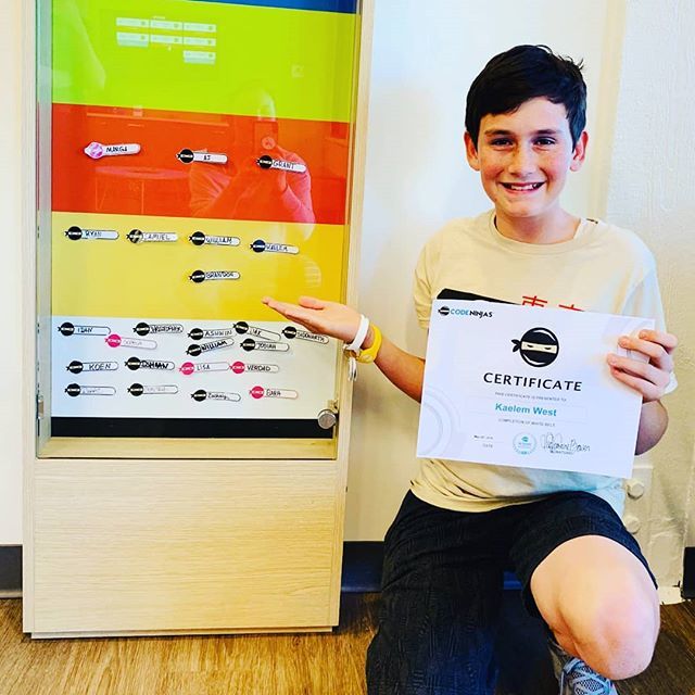 CodeNinjasPoway's tweet image. Ninja Kaelem passes through from white to yellow belt. He has learned how to write a game using #Scratch ajd he used the concepts of variables, Boolean operators, and control structures. Hi-Yah!!! bit.ly/2Wfz3OL