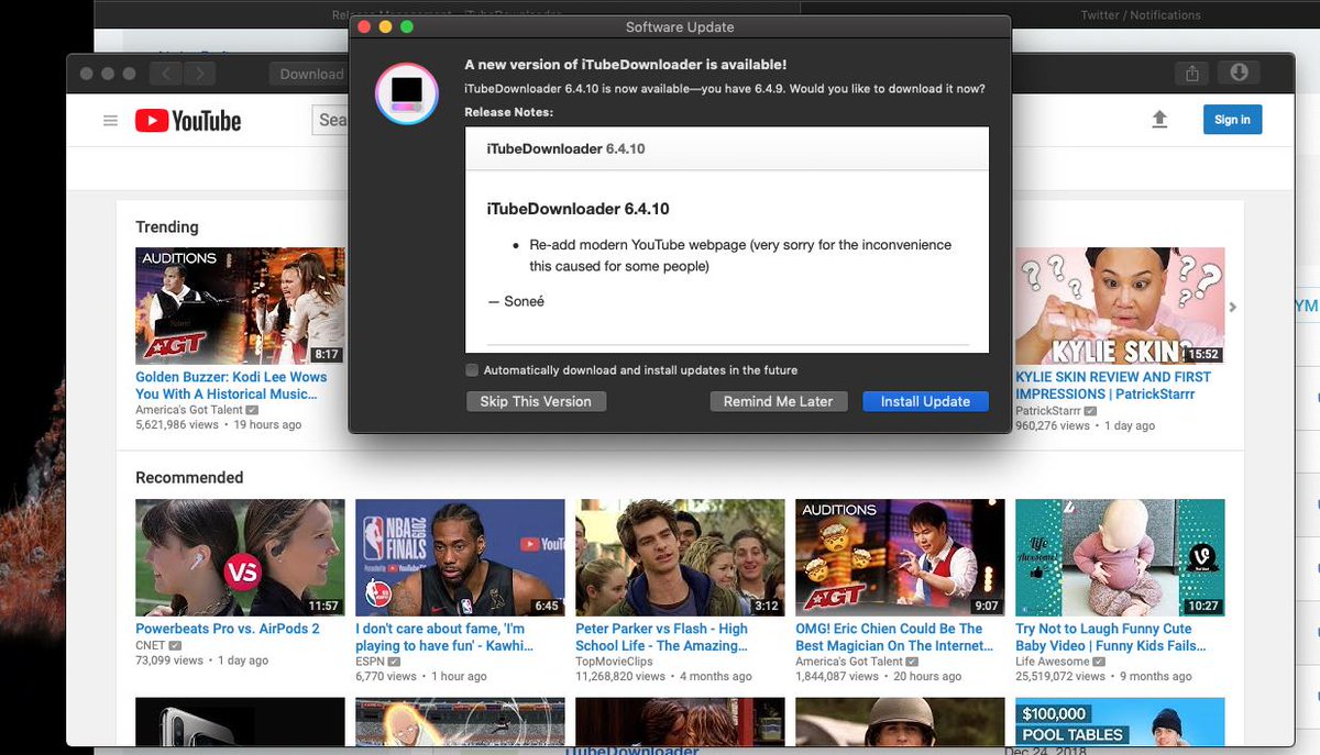AlphaSoftware2's tweet image. For those of you who missed the dark mode that YouTube offers it's now back in the latest version of iTubeDownloader (6.4.10), sorry about that folks!