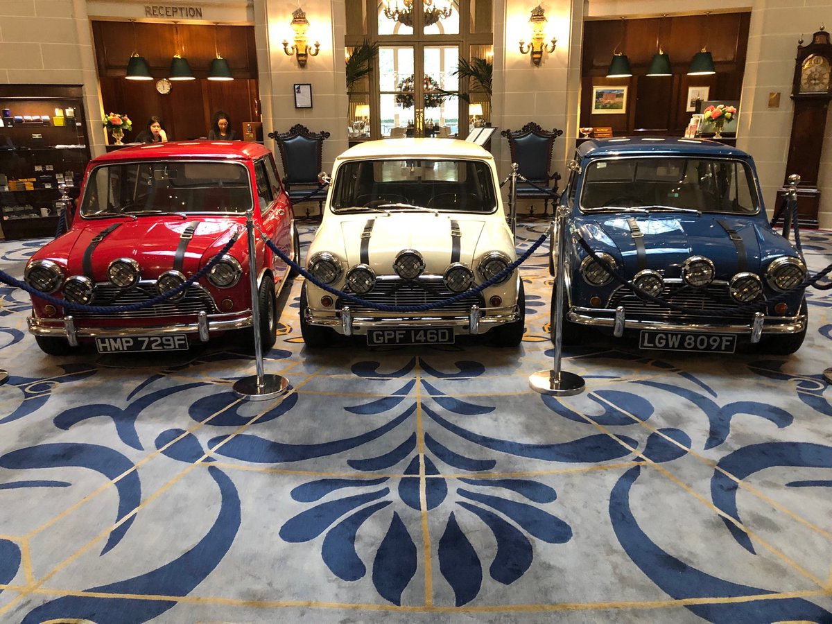 galpeg's tweet image. Great to see the original minis used in The Italian Job film at The Royal Automobile Club