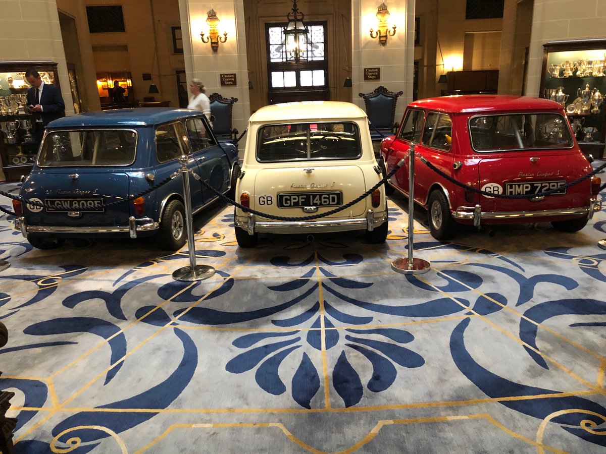 galpeg's tweet image. Great to see the original minis used in The Italian Job film at The Royal Automobile Club