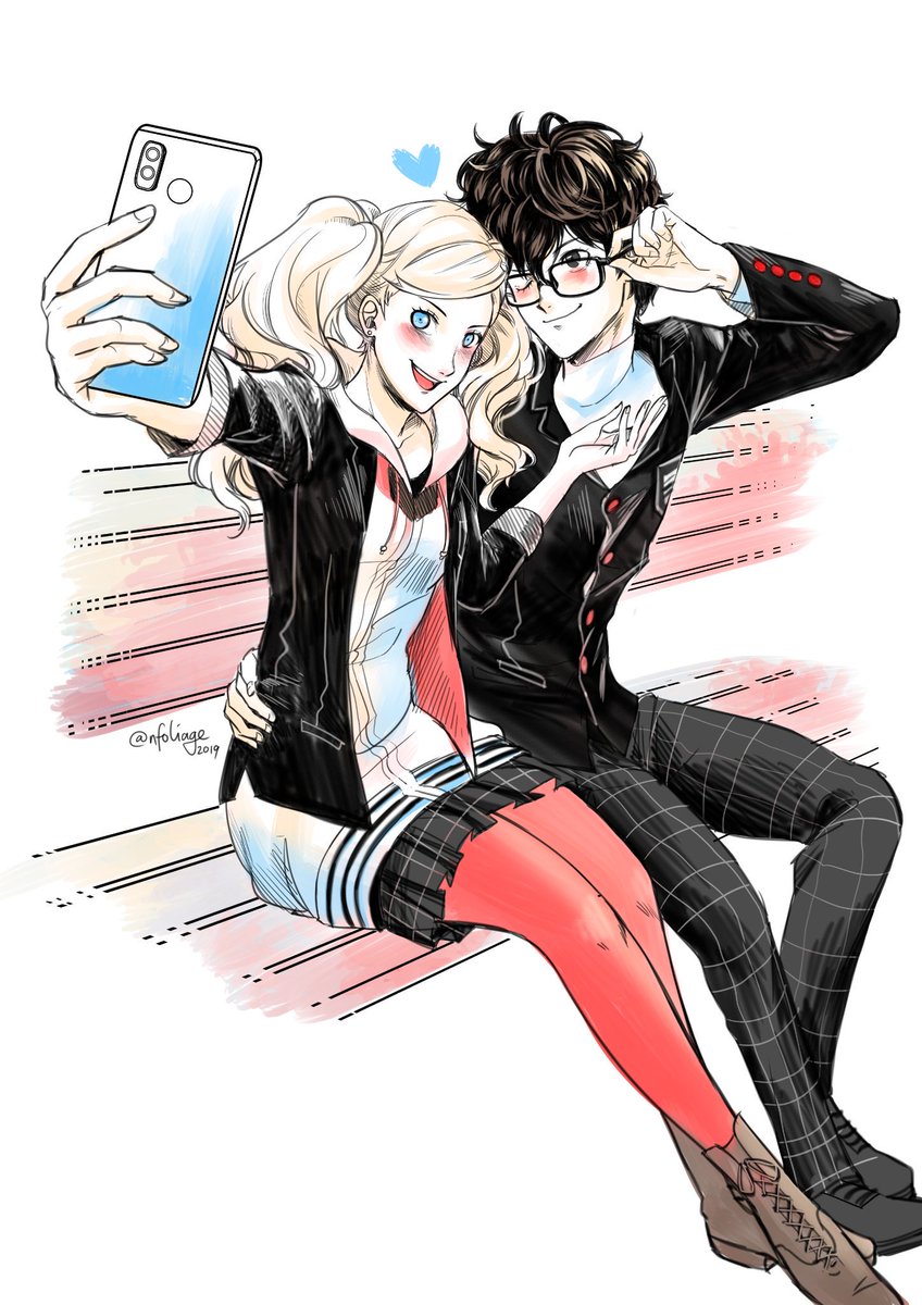 Couple selfies #persona5 #shuann #commission.