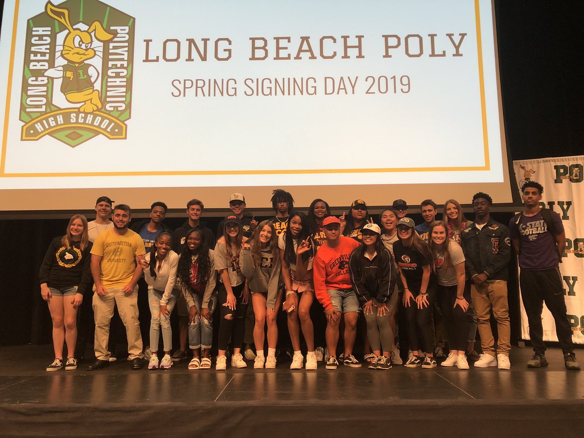 Another 17 Long Beach Poly students signed scholarships today bringing their 2018-19 total to 34! Unbelievable. Sports to free educations